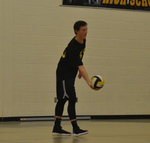 Johnny McGinley leading the offensive attack for Moorestown boys’ volleyball