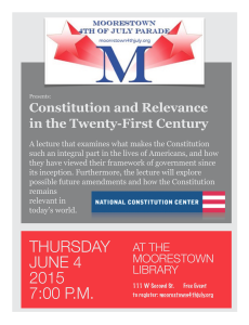 Moorestown’s 4th of July Committee holds Freedom Lecture June 4