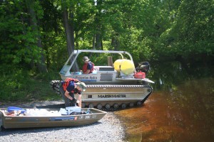 Princeton Hydro sent a crew to Kirkwood Lake on May 19 to spray the lake to stop the overgrowth of spatterdock. The lake had become impossible for boaters and fisherman were becoming less frequent as the spatterdock continued to grow. 