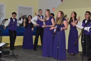 The Cherry Hill High School West chamber singers perform their rendition of “Rudolph the Red-Nosed Reindeer.” 