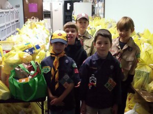 Marlton Cub Scout Pack 100 collected food for 2014 Scouting for Food drive