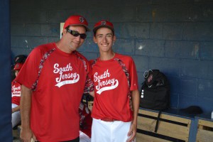 Cherry Hill resident Zack Edelman coaches his son Jackson in baseball during JCC Maccabi games