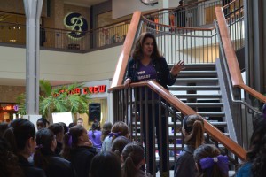 Alicia’s mother and foundation founder Gisele DiNatale as she speaks about the event to just some of the young volunteers who were there to give their time.