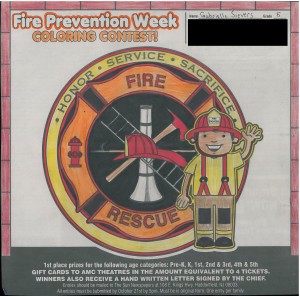 Haddonfield Sun Fire Prevention Week Coloring Contest winners are announced