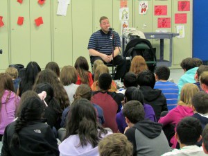 Matthew Rich, Jr. told a group of 125 students at DeMasi Middle School about his journey through life as a man born with cerebral palsy on March 20 The message of the day “Be Brave” was inspired by human rights advocate Malala Yousafzai’s book, “I Am Malala,” which the students finished reading prior to the event.