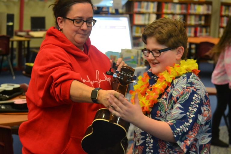 Families treated to after-school concert from Van Zant Elementary’s new ukulele club