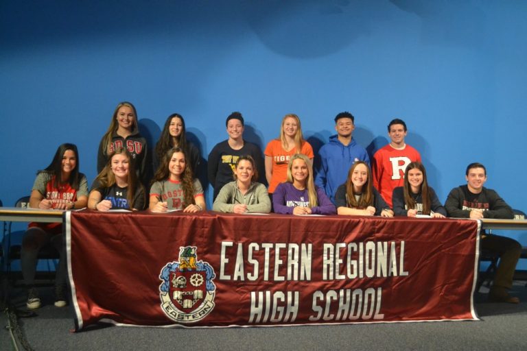 Eastern Regional High School student athletes take part in National Signing Day