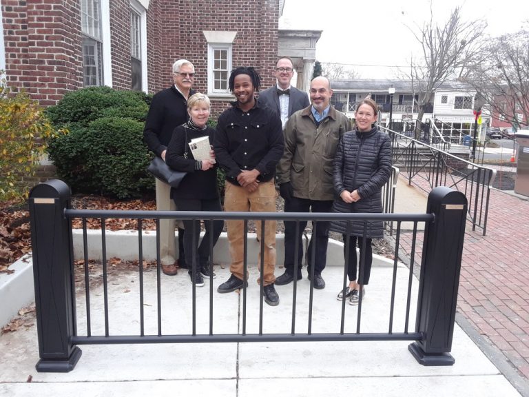 Haddonfield Library shows off their new bike rack