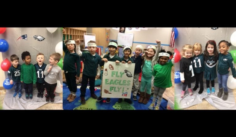 Chesterbrook Academy preschool students host Eagles pep rally