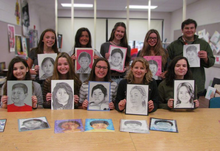 Clearview Regional art students create portraits for kids