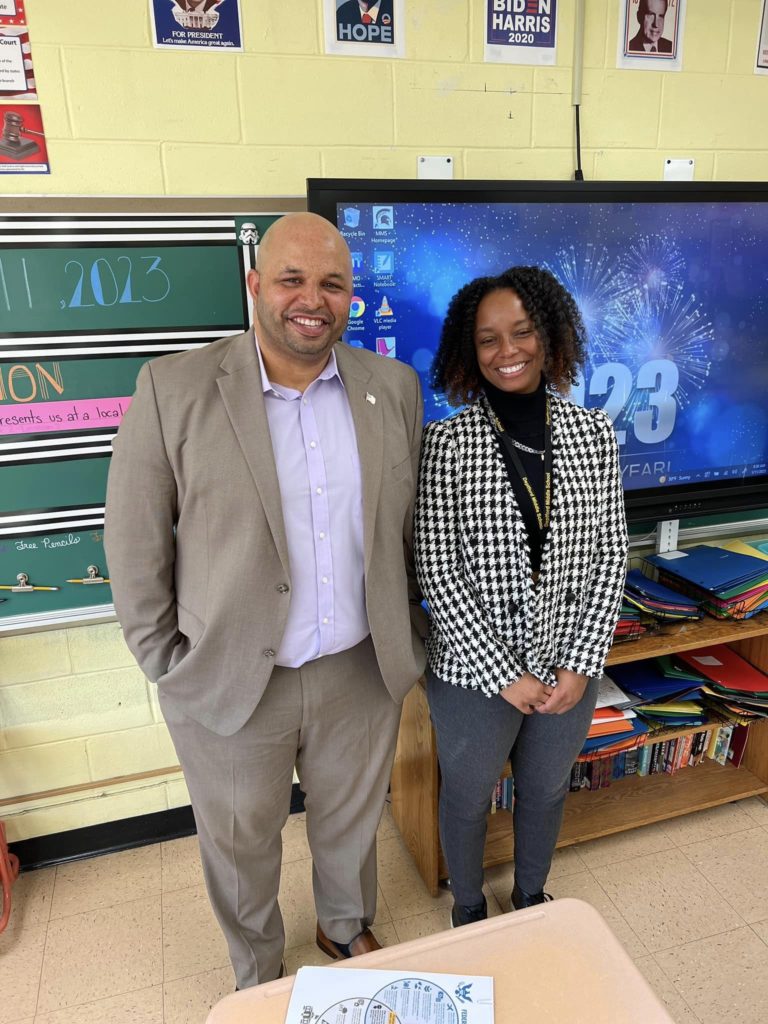 County commissioner Jefferson speaks at middle school