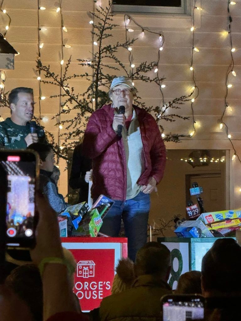 Chevy Chase lights up Harbaugh Village