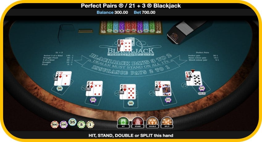 betonline casino- blackjack perfect pairs